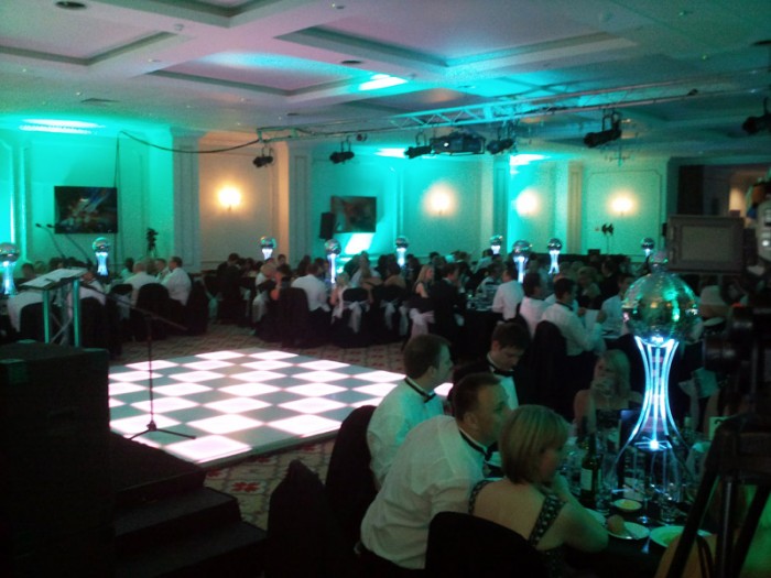 Table lighting hire and matching dance floor